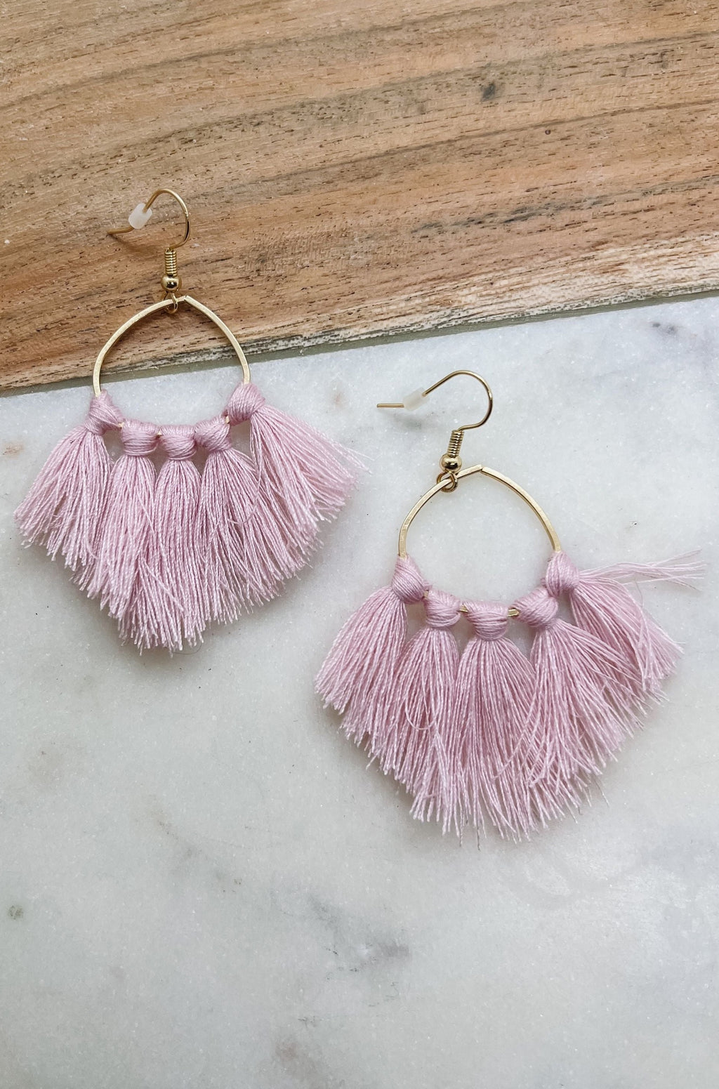 Light Pink Tassel Earring