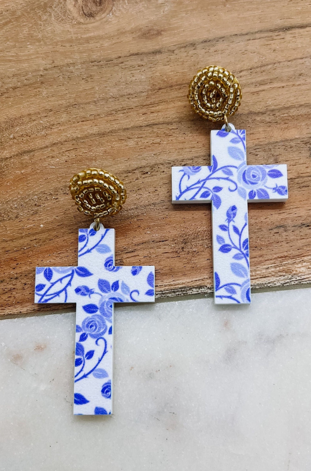 Coastal Cross Earrings