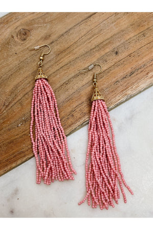 Baby Pink Beaded Earring