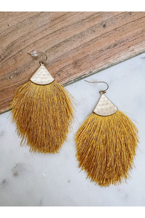 Mustard Tassel Earrings