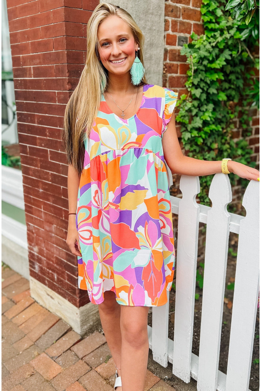 Multicolor Floral Babydoll Dress