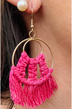 Circle Macrame Earrings