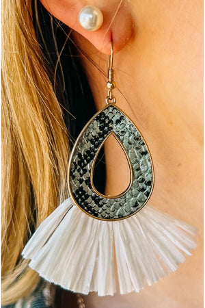 Snakeskin Raffia Earrings