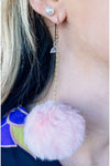 Solid Color Pom Pom Earrings