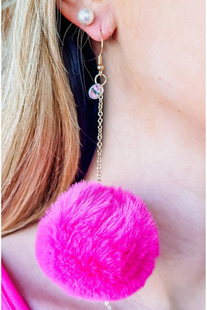 Solid Color Pom Pom Earrings