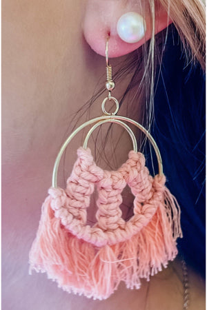 Circle Macrame Earrings