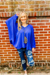 Royal V-Neck Oversized Dolman Top