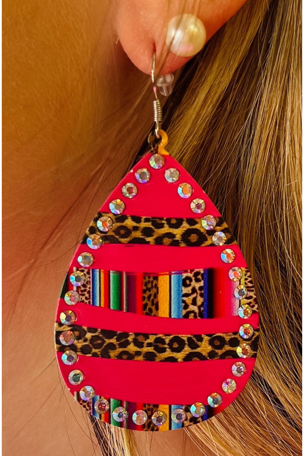 Metal Multicolor Teardrop Earring